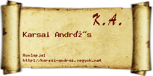 Karsai András névjegykártya