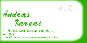 andras karsai business card